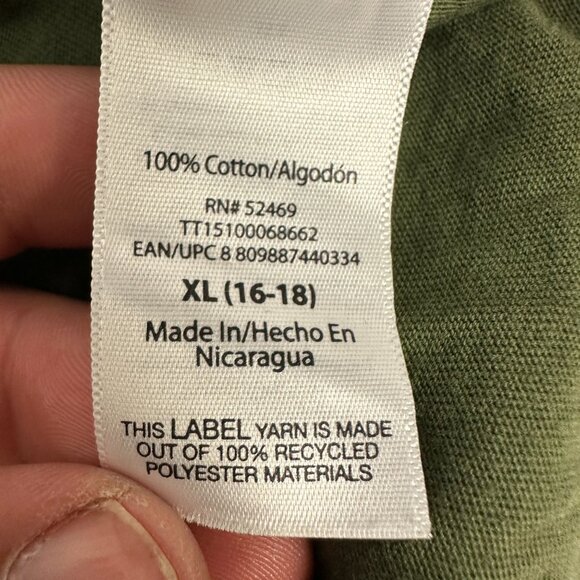 Time And Tru Womens Green V Neck Short Sleeve Shirt XL - Picture 4 of 8